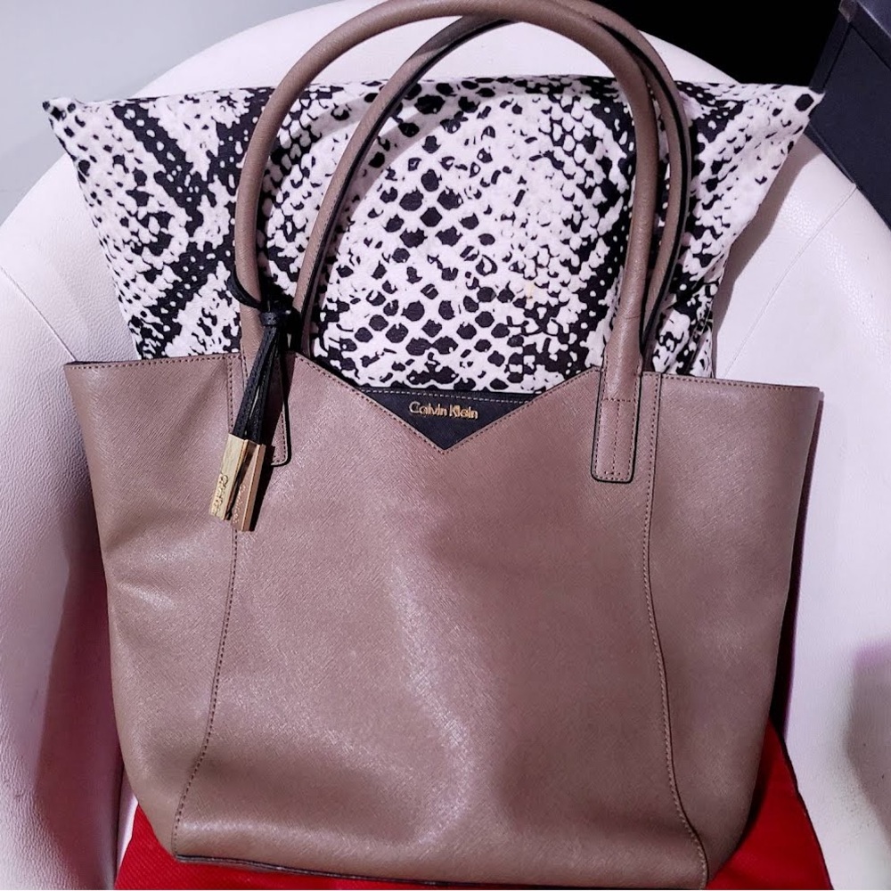 Calvin Klein Taupe Tote Bag